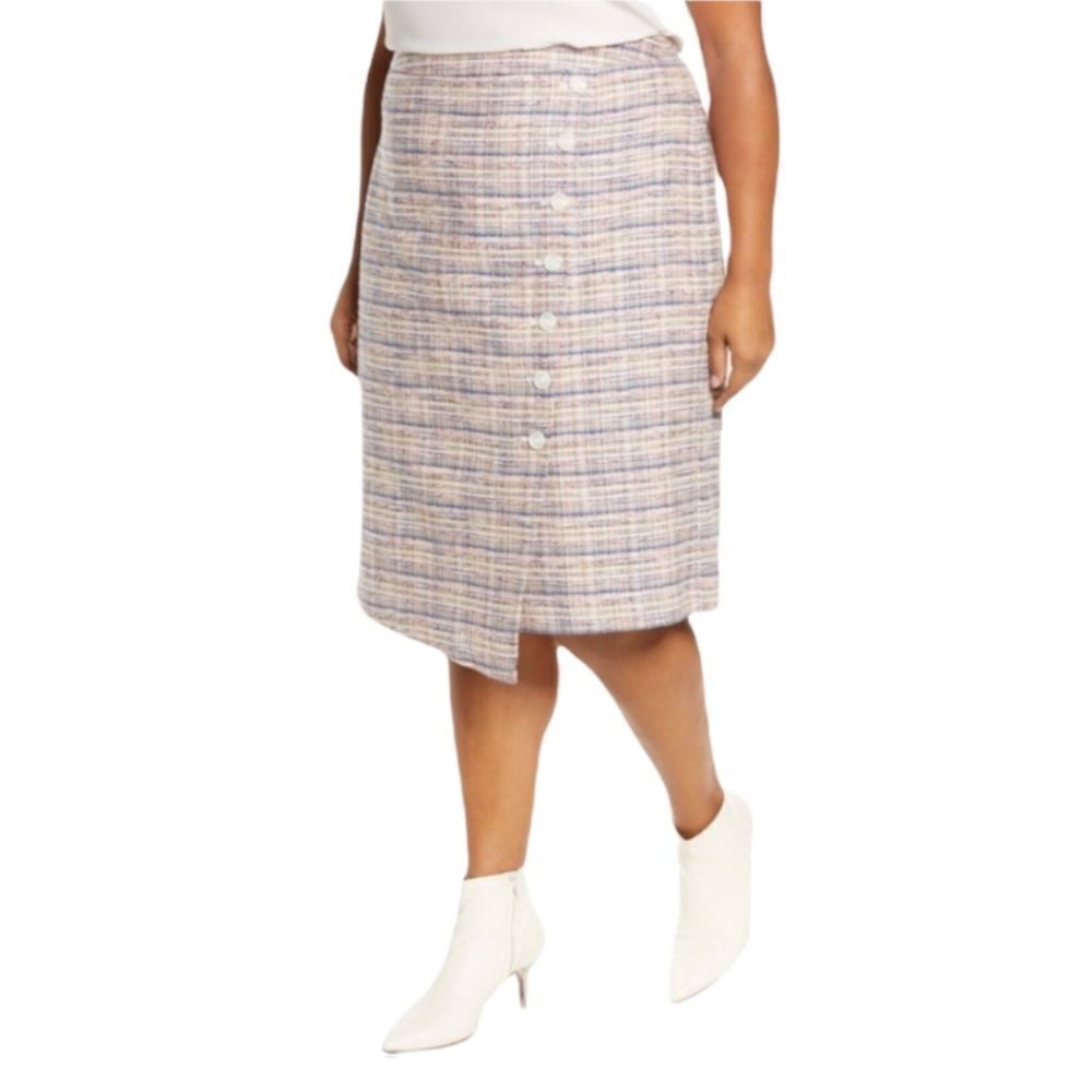 Halogen Tweed Pencil Skirt Business Casual Pink‎ Tweed Office  Sz 14 NWT